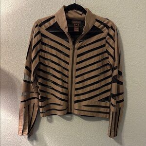 Multiples Tan and Black Blazer